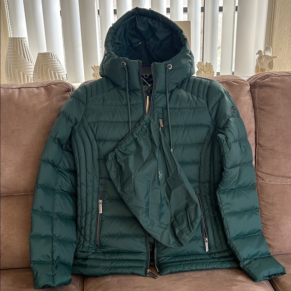 Michael Kors Dark Green Puffer Jacket